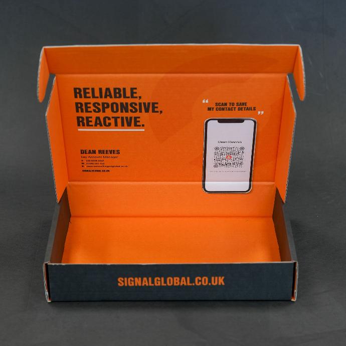 Orange and Black Printed Box