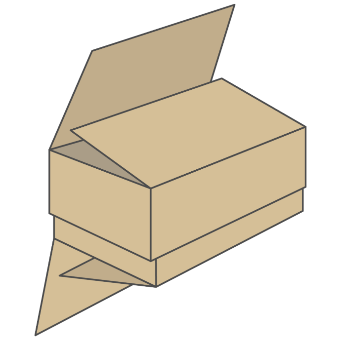 0320 overlapping flaps fefco box illustration