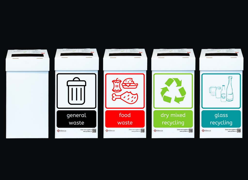 [QBBINMIXED] Pack of Mixed Recycling Bins | Cardboard Waste Bins  (Pack of 10)