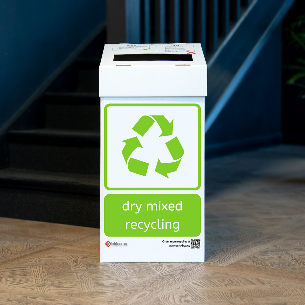 [QBBINPAPER] Dry Mixed Recycling Bins | Cardboard Waste Bins  (Pack of 10)
